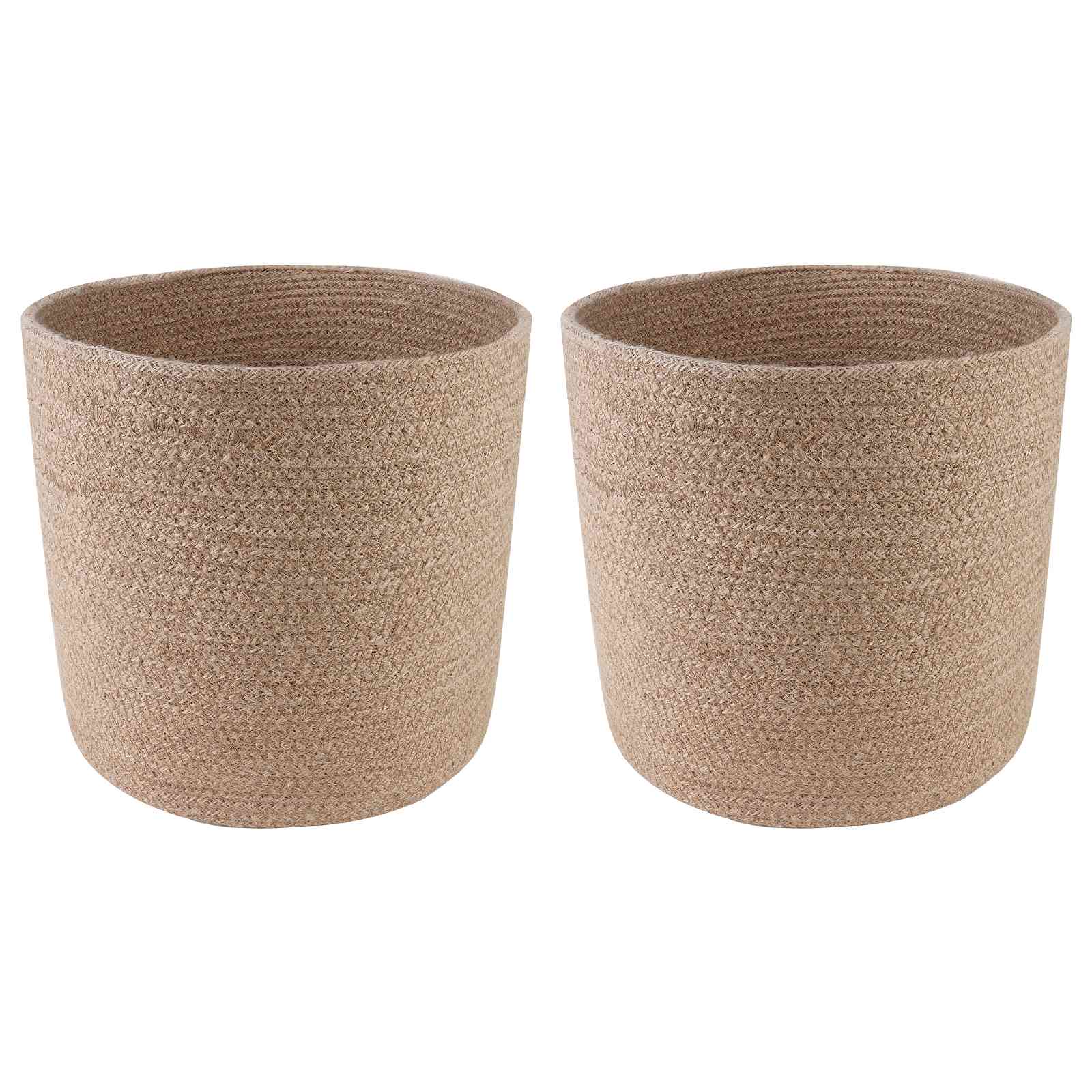 Σετ Γλαστρών 2 pcs Φυσικό Ø 28 x 28 εκ 100% Γιούτα Τοσσά - Pakobazaar
