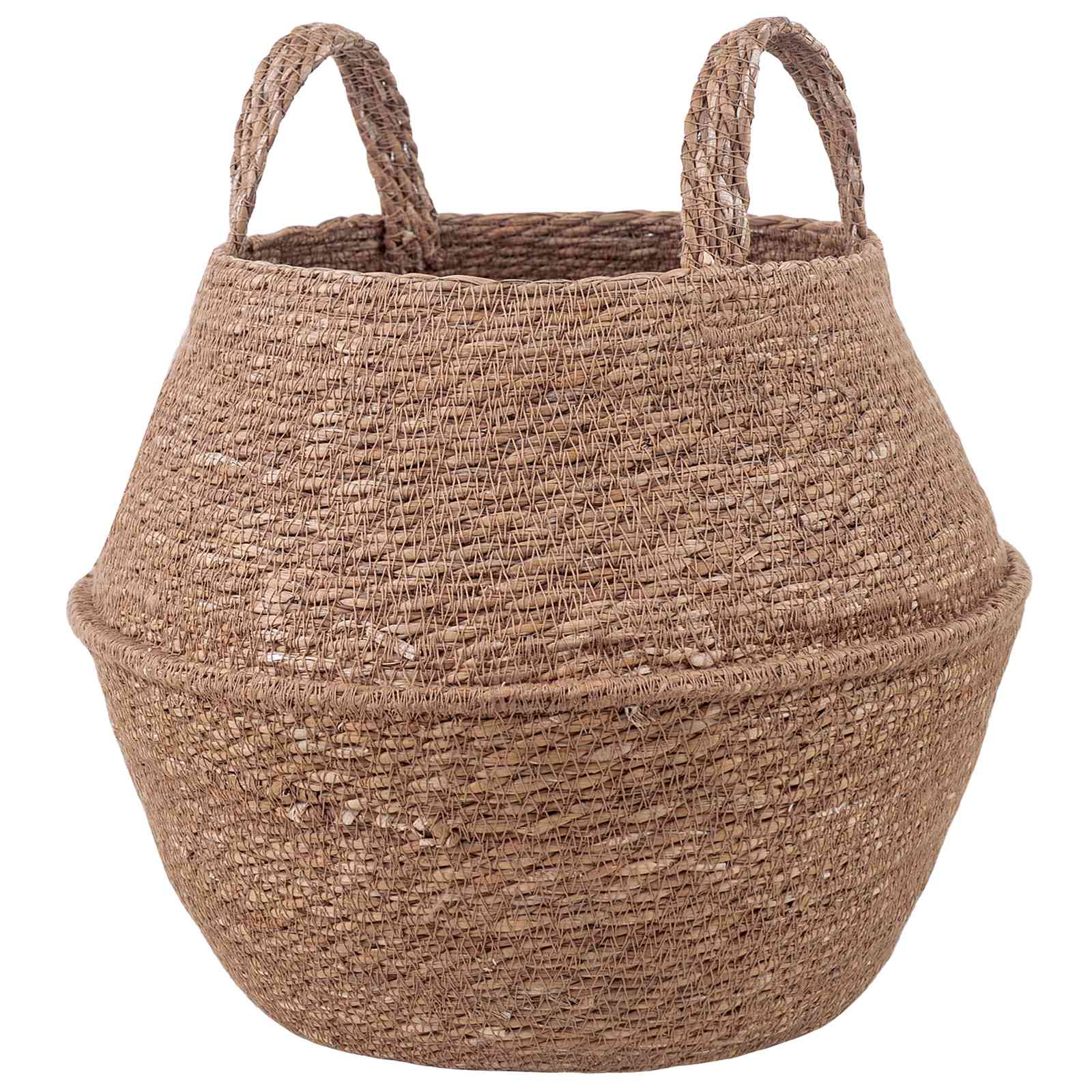 Γλάστρα με Χερούλια Φυσικό Ø 32 x 32 cm 100% Θαλασσόχορτο - Pakobazaar