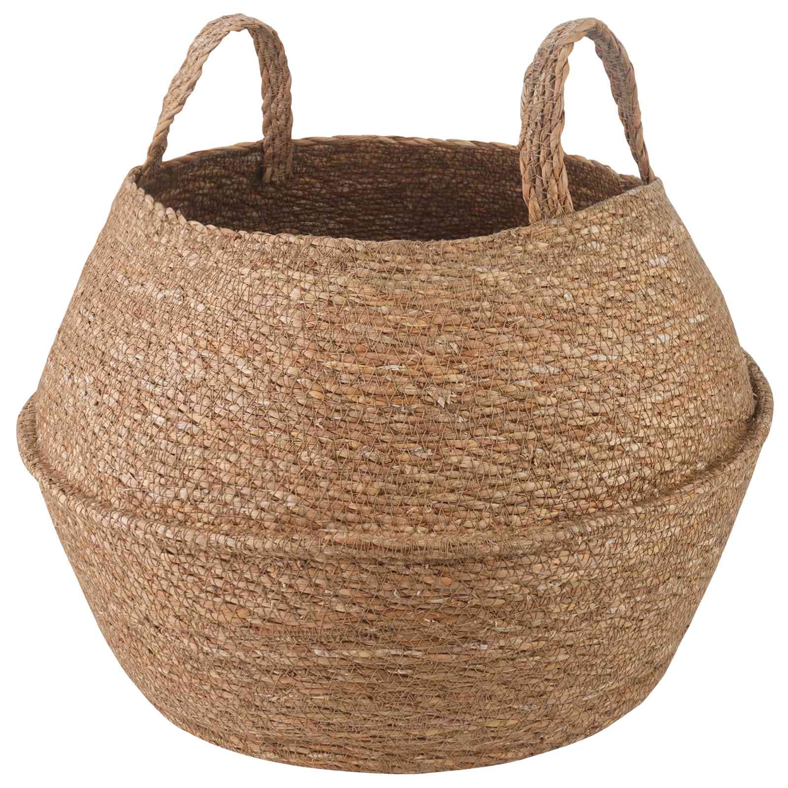 Γλάστρα με Χερούλια Φυσικό Ø 45 x 36 cm 100% Θαλασσόχορτο - Pakobazaar