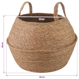 Γλάστρα με Χερούλια 2 pcs Φυσικό Ø 45 x 36 cm 100% Θαλασσόχορτο - Pakobazaar