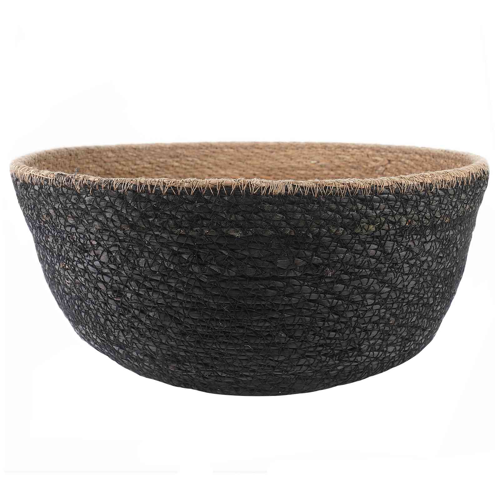 Γλάστρα με Χερούλια 2 pcs Μαύρο Ø 45 x 36 cm 100% Θαλασσόχορτο - Pakobazaar