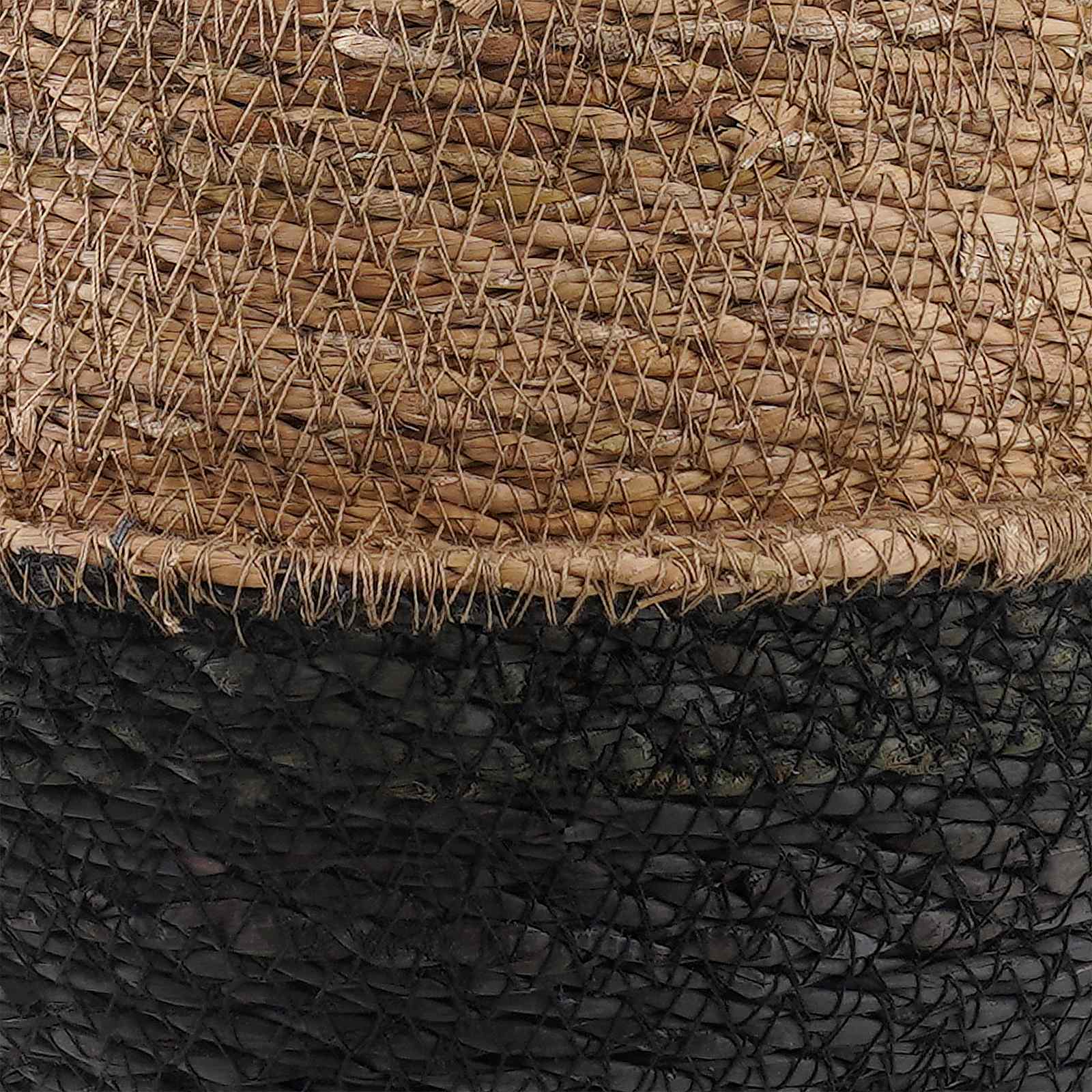 Γλάστρα με Χερούλια 2 pcs Μαύρο Ø 45 x 36 cm 100% Θαλασσόχορτο - Pakobazaar