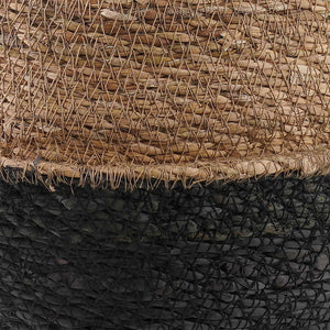 Γλάστρα με Χερούλια 2 pcs Μαύρο Ø 45 x 36 cm 100% Θαλασσόχορτο - Pakobazaar