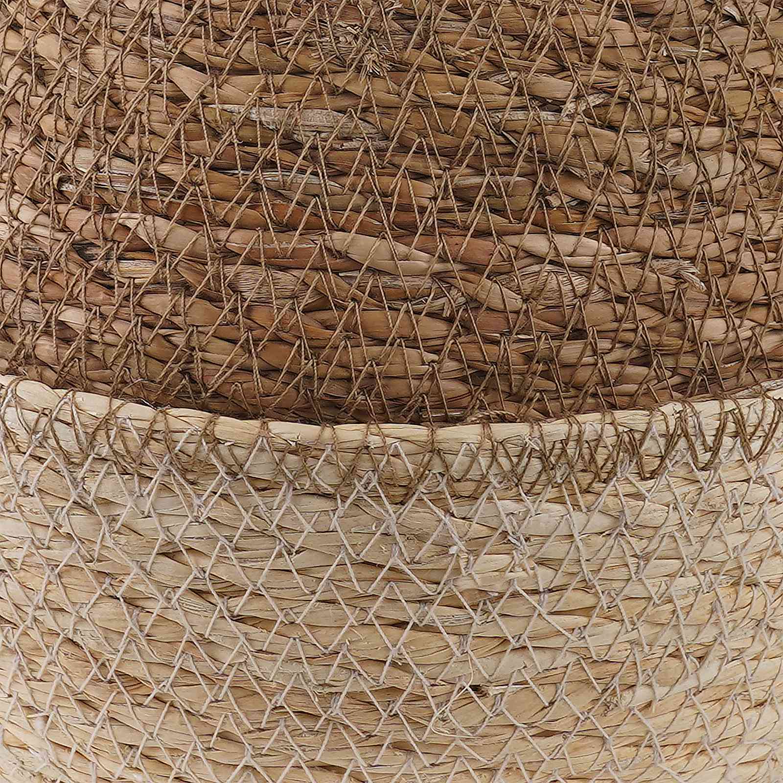 Γλάστρα με Χερούλια 2 pcs Λευκό Ø 22 x 20 cm 100% Θαλασσόχορτο - Pakobazaar