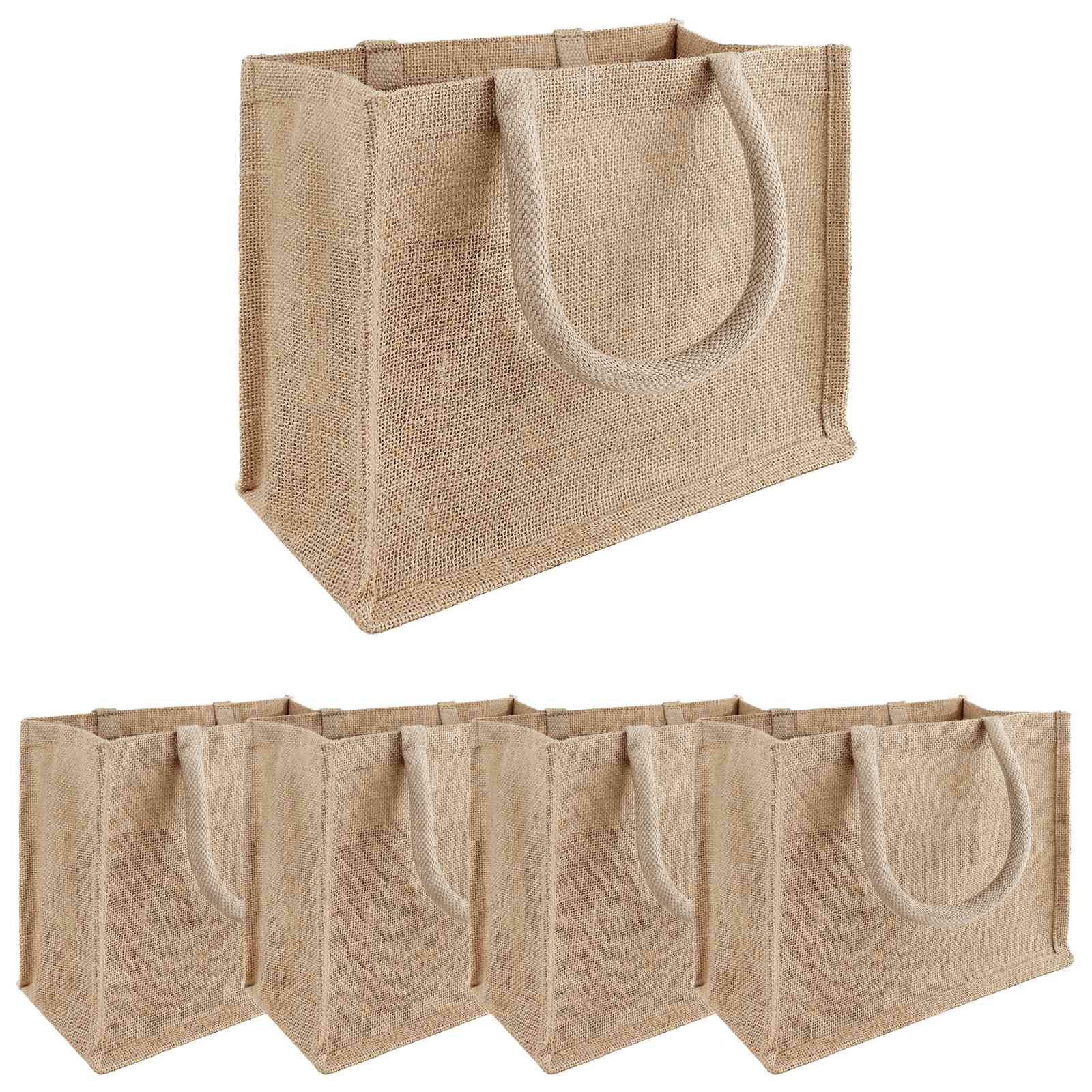 Τσάντες από γιούτα 5 pcs Φυσικό 26 x 22 x 14 εκ - Pakobazaar
