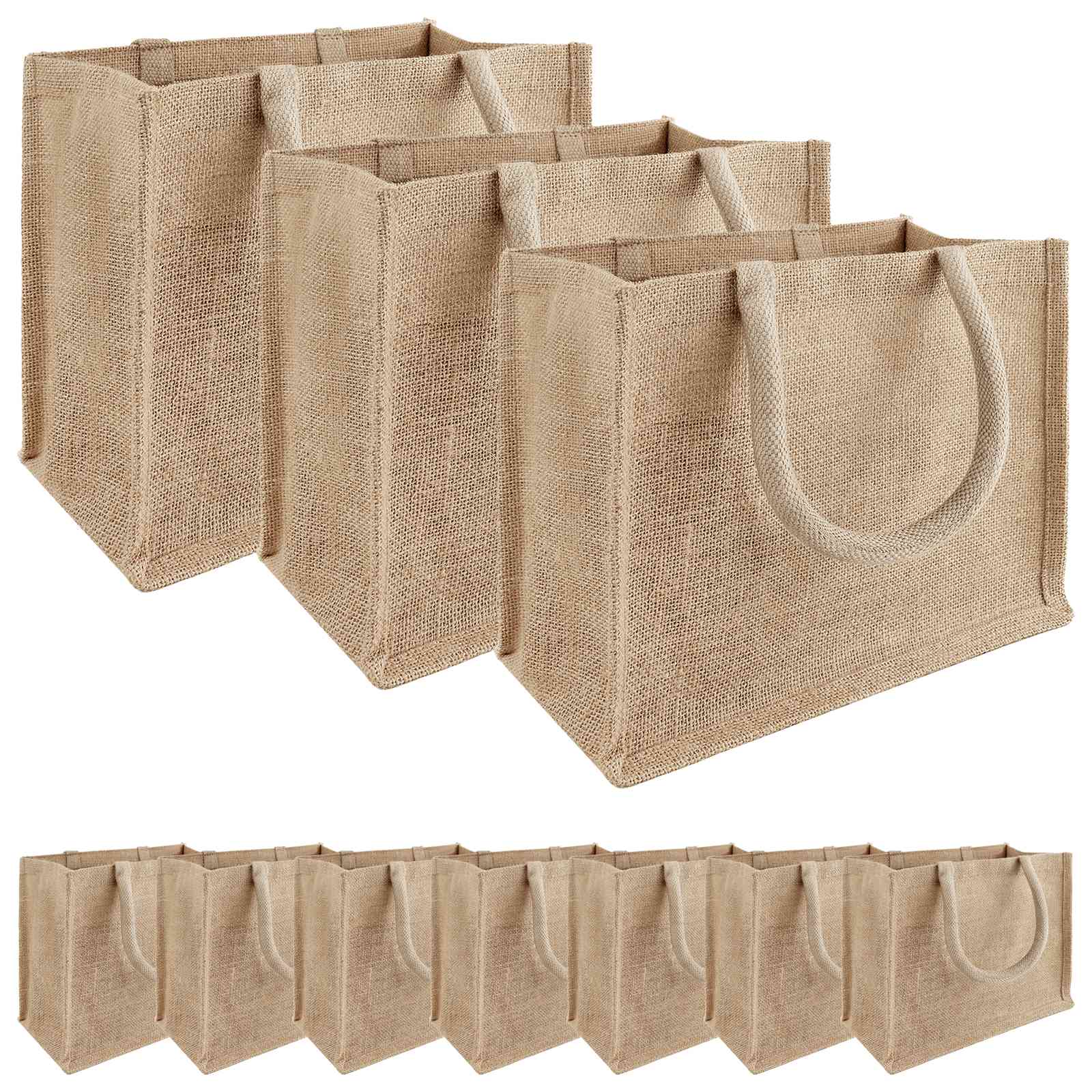Τσάντες από γιούτα 10 pcs Φυσικό 26 x 22 x 14 εκ - Pakobazaar