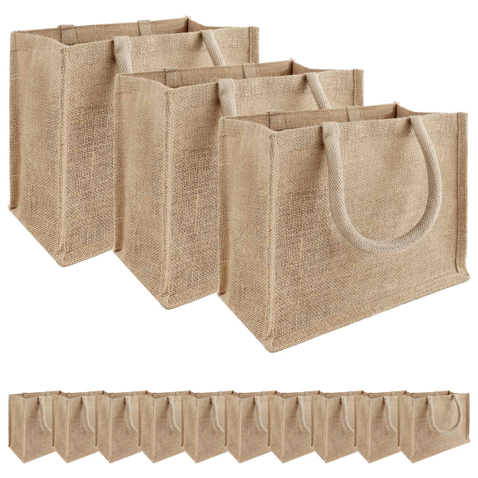Τσάντες από γιούτα 50 pcs Φυσικό 26 x 22 x 14 εκ - Pakobazaar