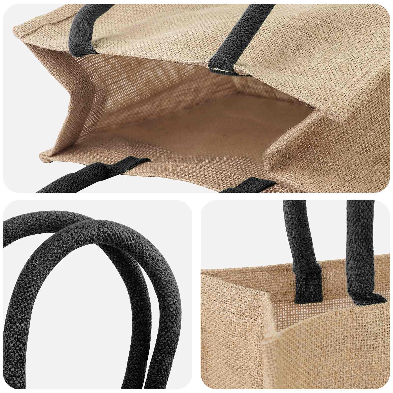 Τσάντες από γιούτα 5 pcs Φυσικό και Μαύρο 26 x 22 x 14 εκ