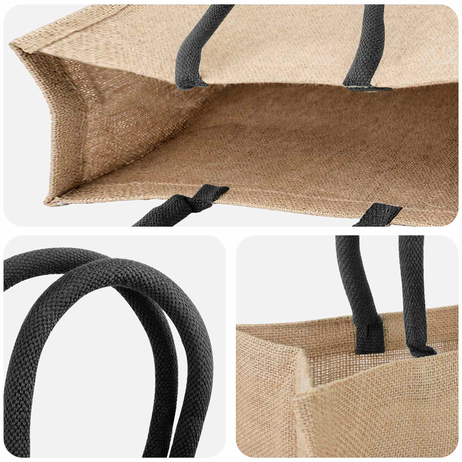 Τσάντες από γιούτα 5 pcs Φυσικό και Μαύρο 42 x 33 x 19 εκ