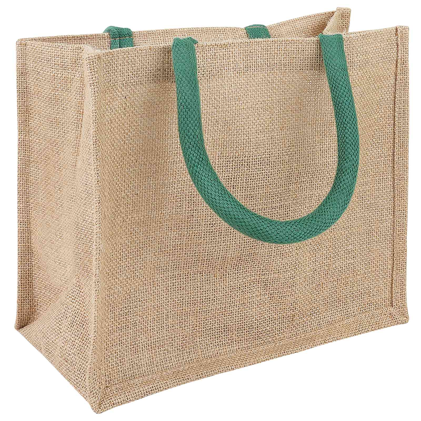 Τσάντες από γιούτα 5 pcs Φυσικό και Πράσινο 26 x 22 x 14 εκ - Pakobazaar