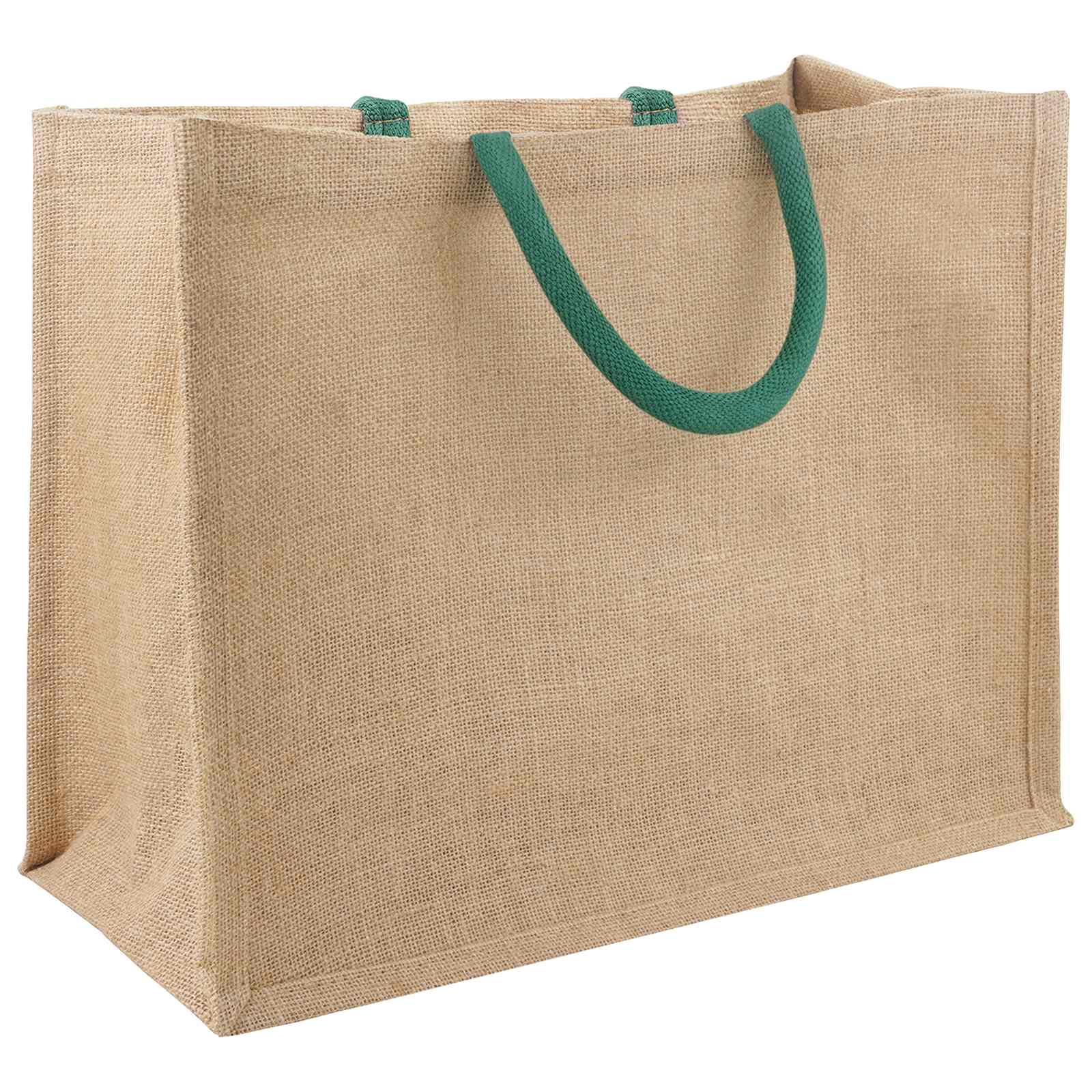 Τσάντες από γιούτα 10 pcs Φυσικό και Πράσινο 42 x 33 x 19 εκ - Pakobazaar
