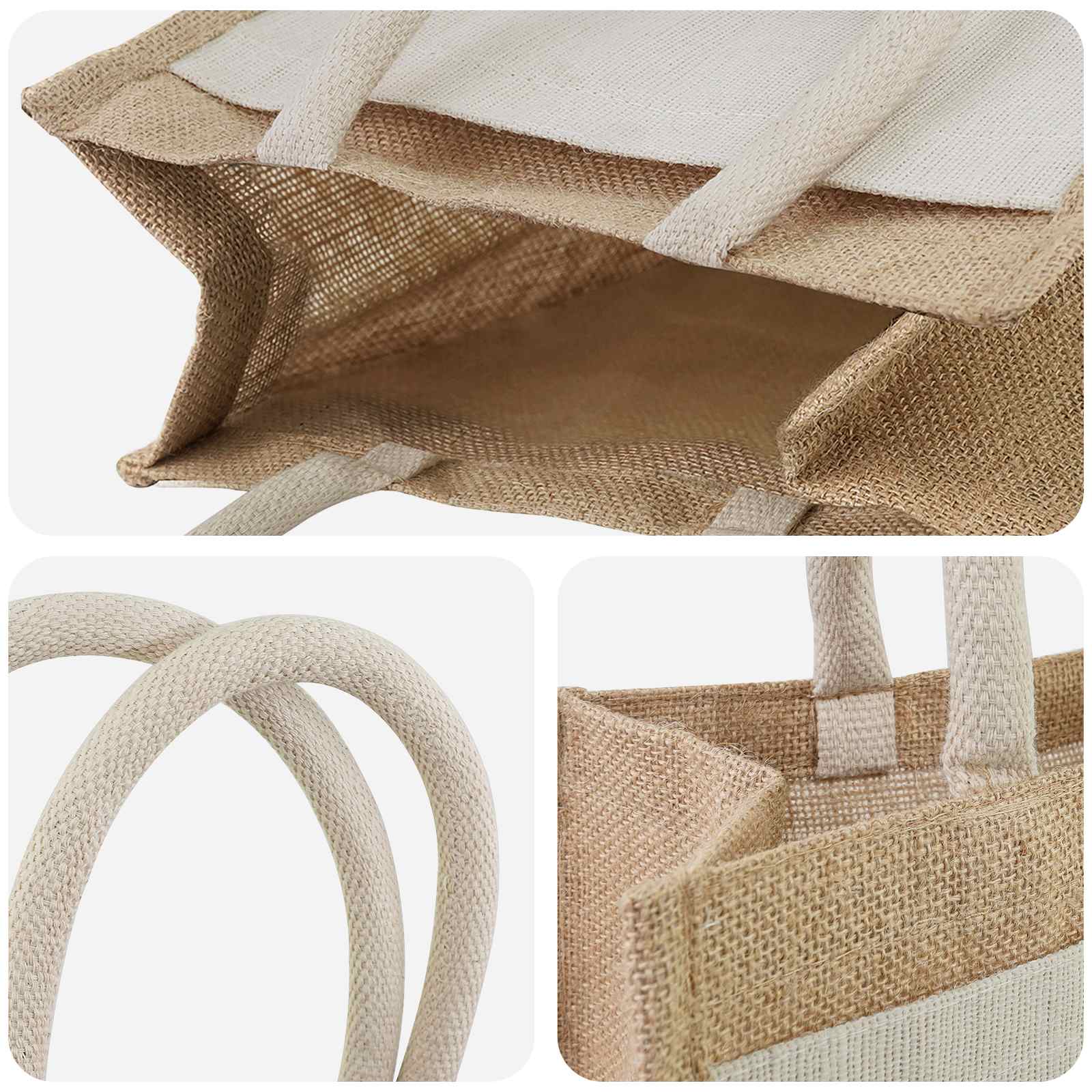 Γυναικείες τσάντες γιούτας με τσέπη 5 pcs 26 x 22 x 14 εκ - Pakobazaar