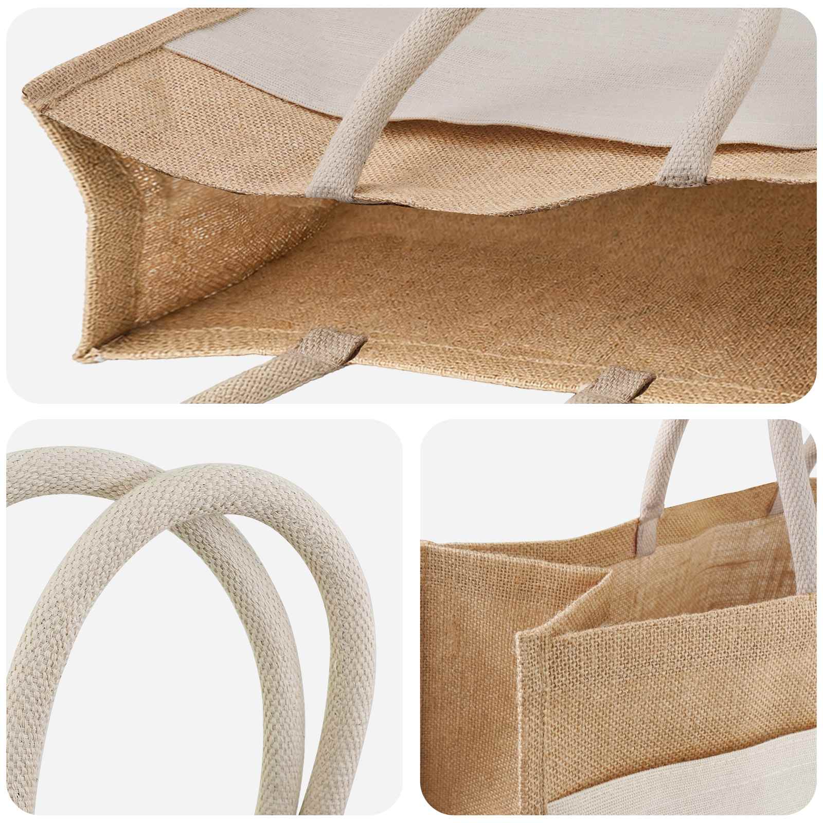 Γυναικείες τσάντες γιούτας με τσέπη 10 pcs 42 x 33 x 19 εκ