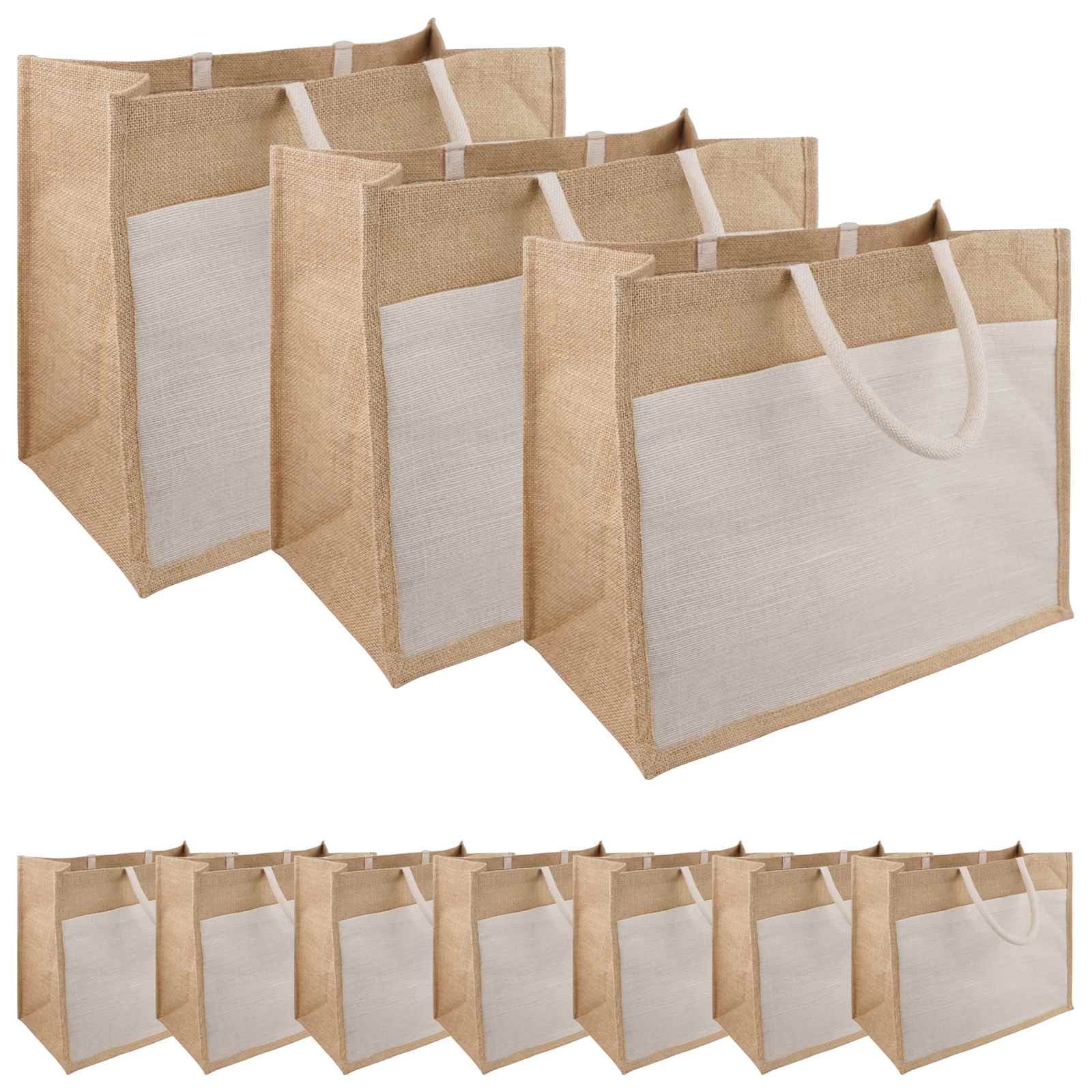 Γυναικείες τσάντες γιούτας με τσέπη 10 pcs 42 x 33 x 19 εκ