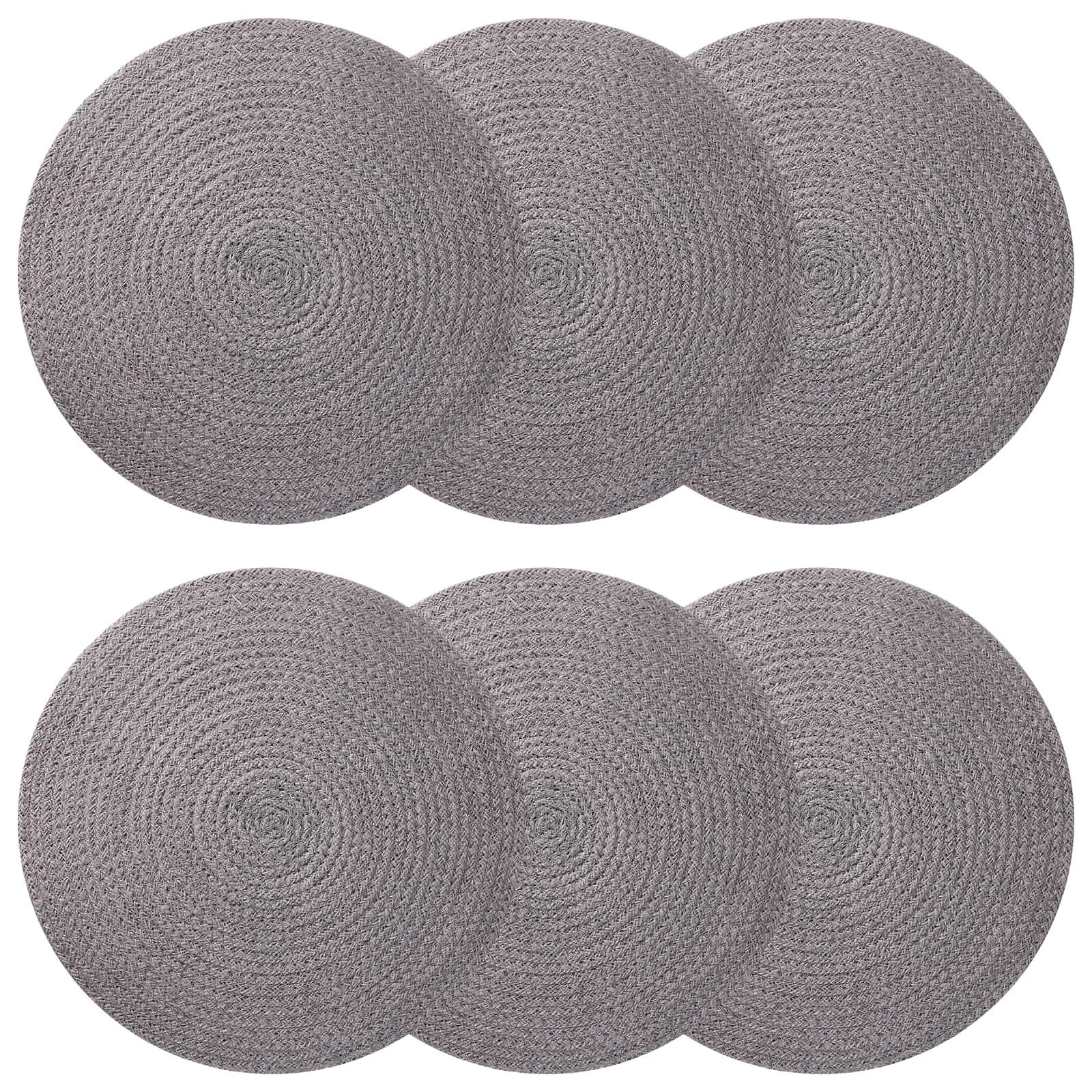 Γιούτα Σουβέρ 6 pcs Γκρι Ø 30 cm 100% Γιούτα Τοσσά - Pakobazaar