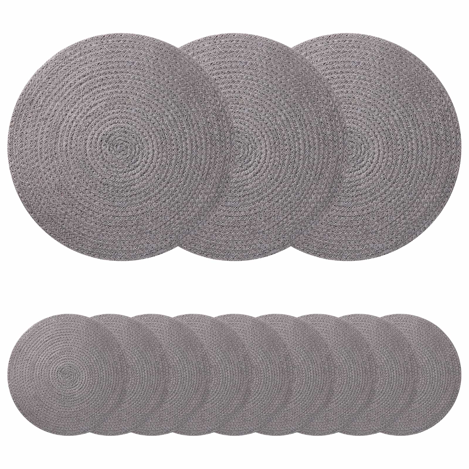Γιούτα Σουβέρ 12 pcs Γκρι Ø 30 cm 100% Γιούτα Τοσσά - Pakobazaar