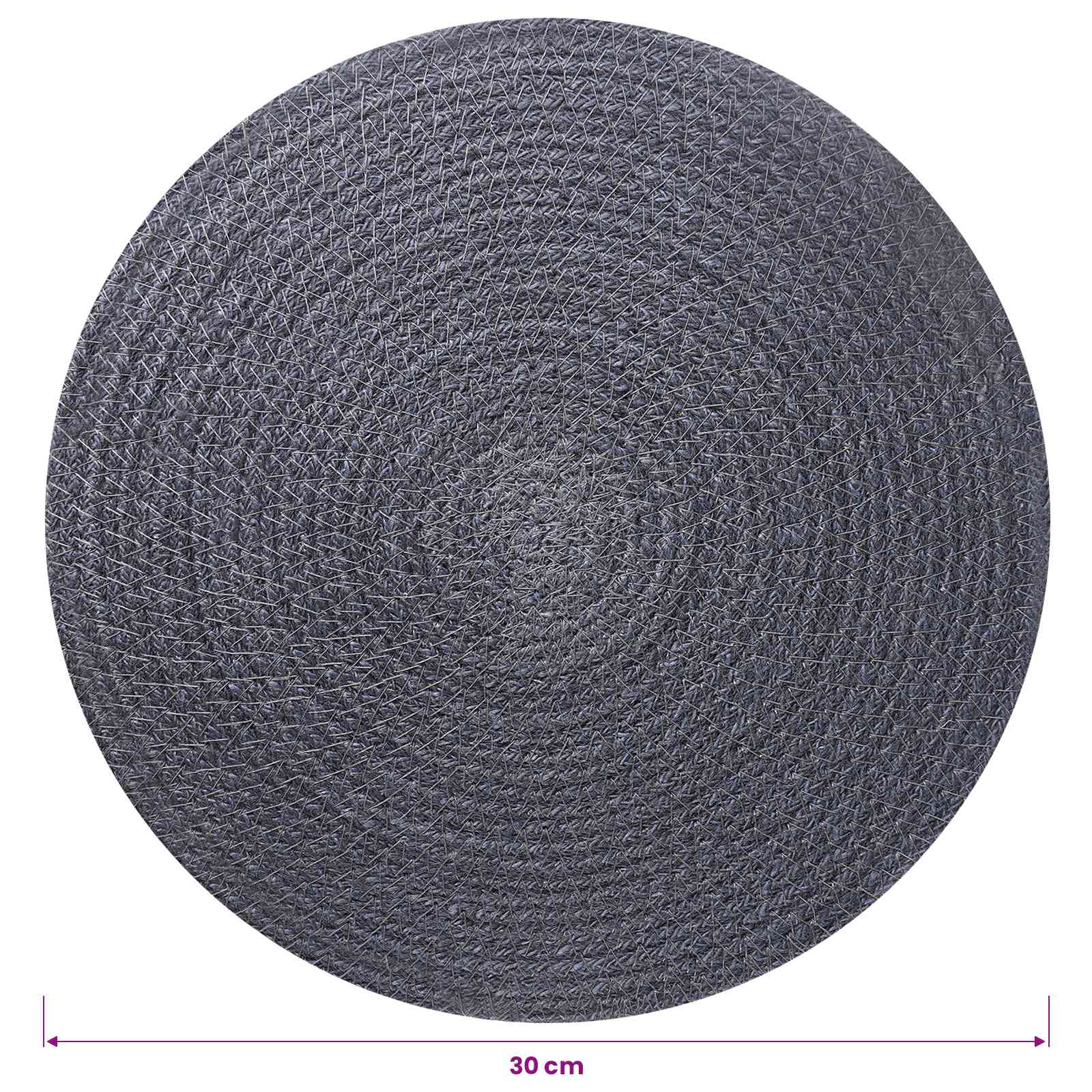 Γιούτα Σουβέρ 12 pcs Σκούρο γκρι Ø 30 cm 100% Γιούτα Τοσσά - Pakobazaar