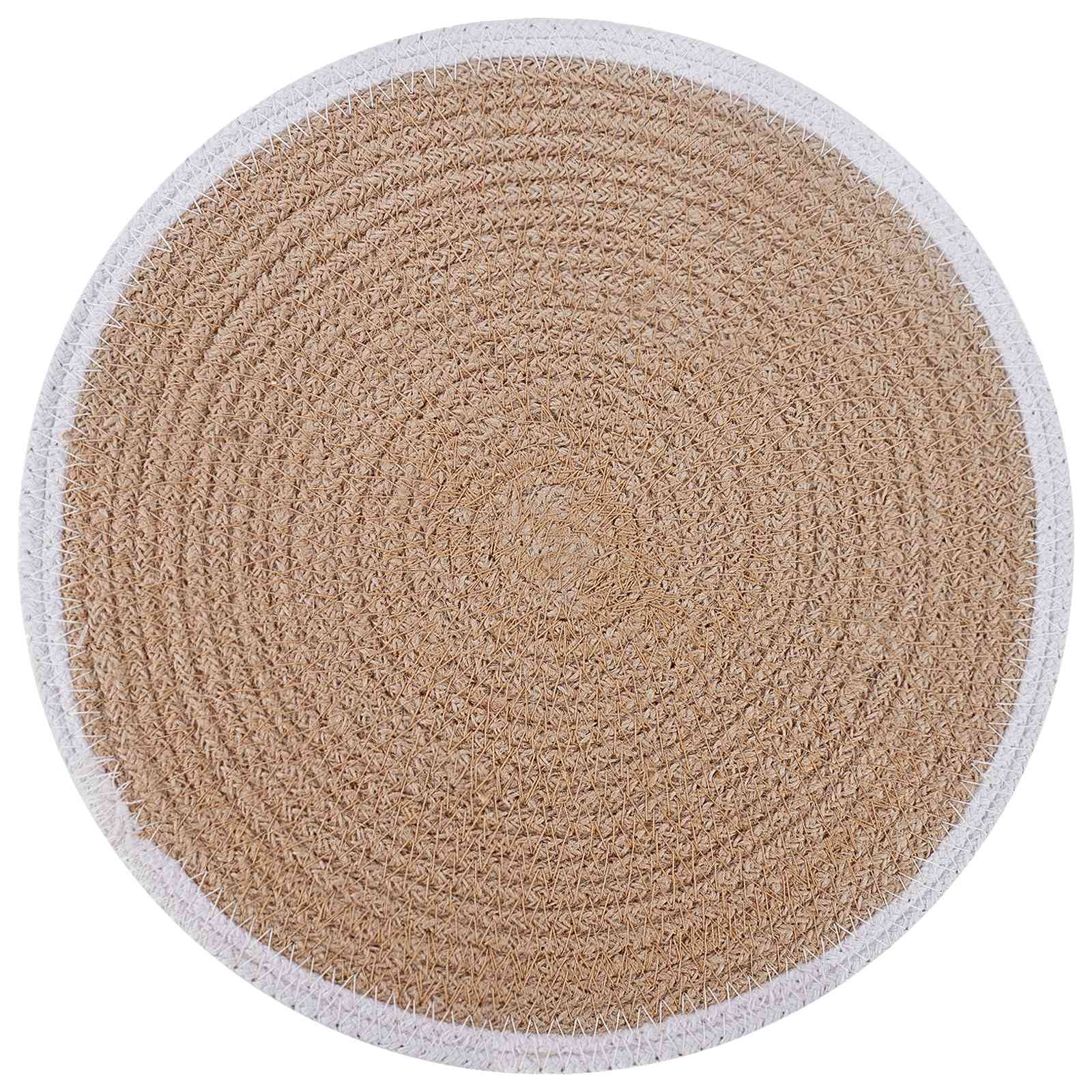 Σουπλά Γιούτας 6 pcs Φυσικό και Λευκό Ø 30 cm 100% Γιούτα Τόσσα