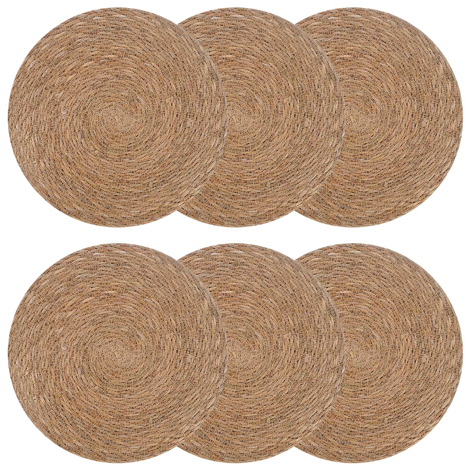 Πλακάκια από θαλάσσιο χόρτο 6 pcs Φυσικό Ø 30 cm