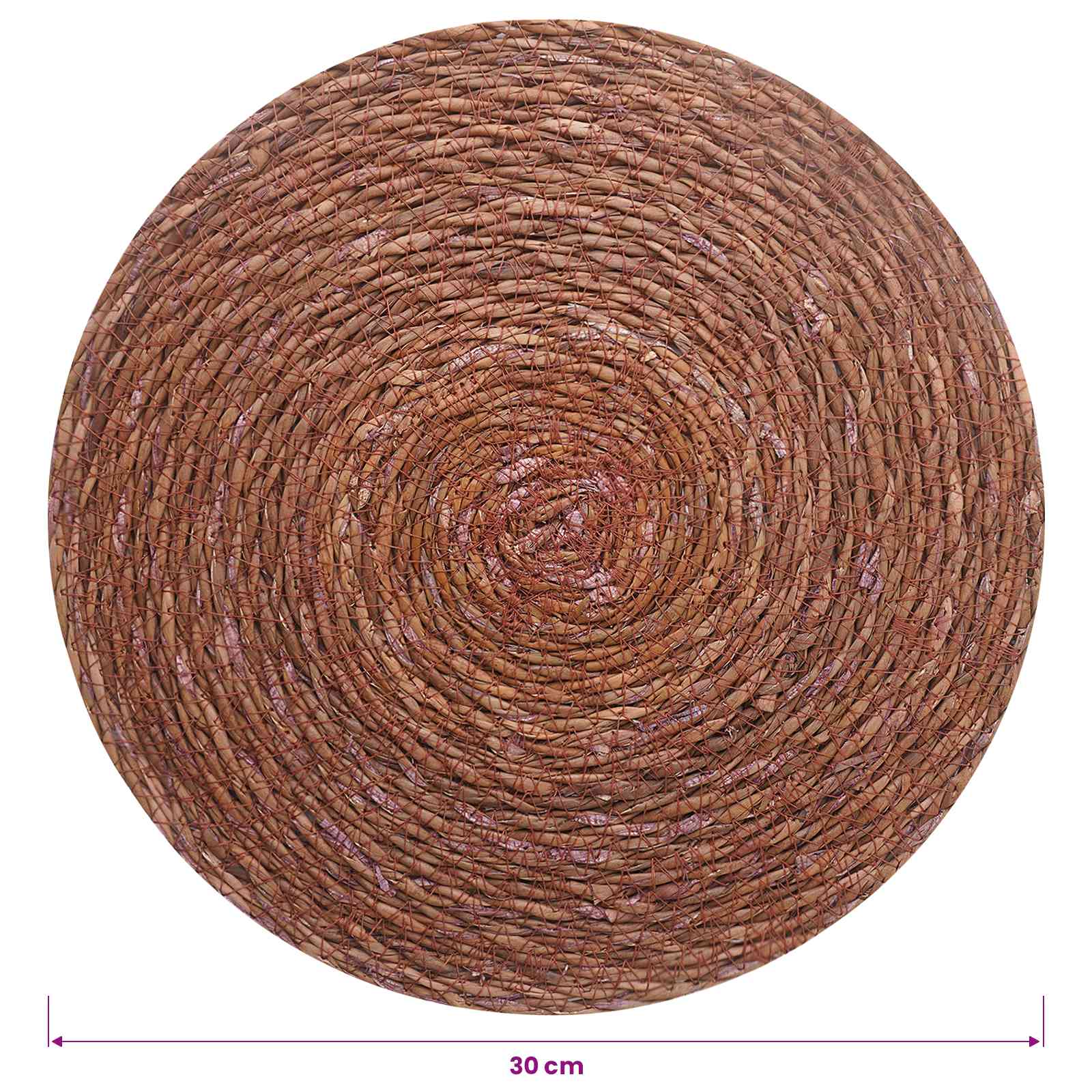 Πλακάκια από θαλάσσιο χόρτο 6 pcs Καφέ Ø 30 cm - Pakobazaar