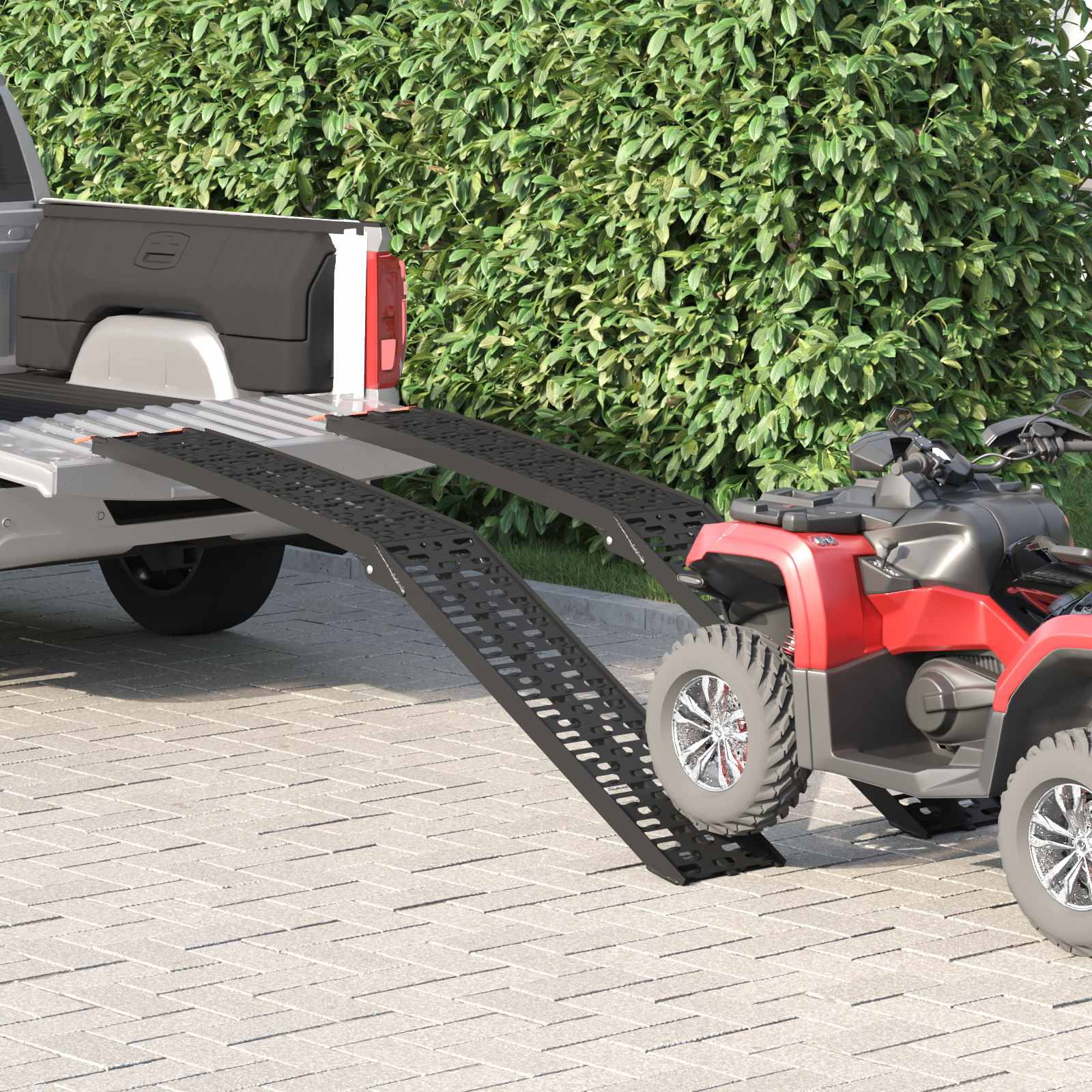 Πτυσσόμενη Ράμπα Μοτοσικλετών 340 κιλών ανά ράμπα 2 pcs Μαύρο - Pakobazaar