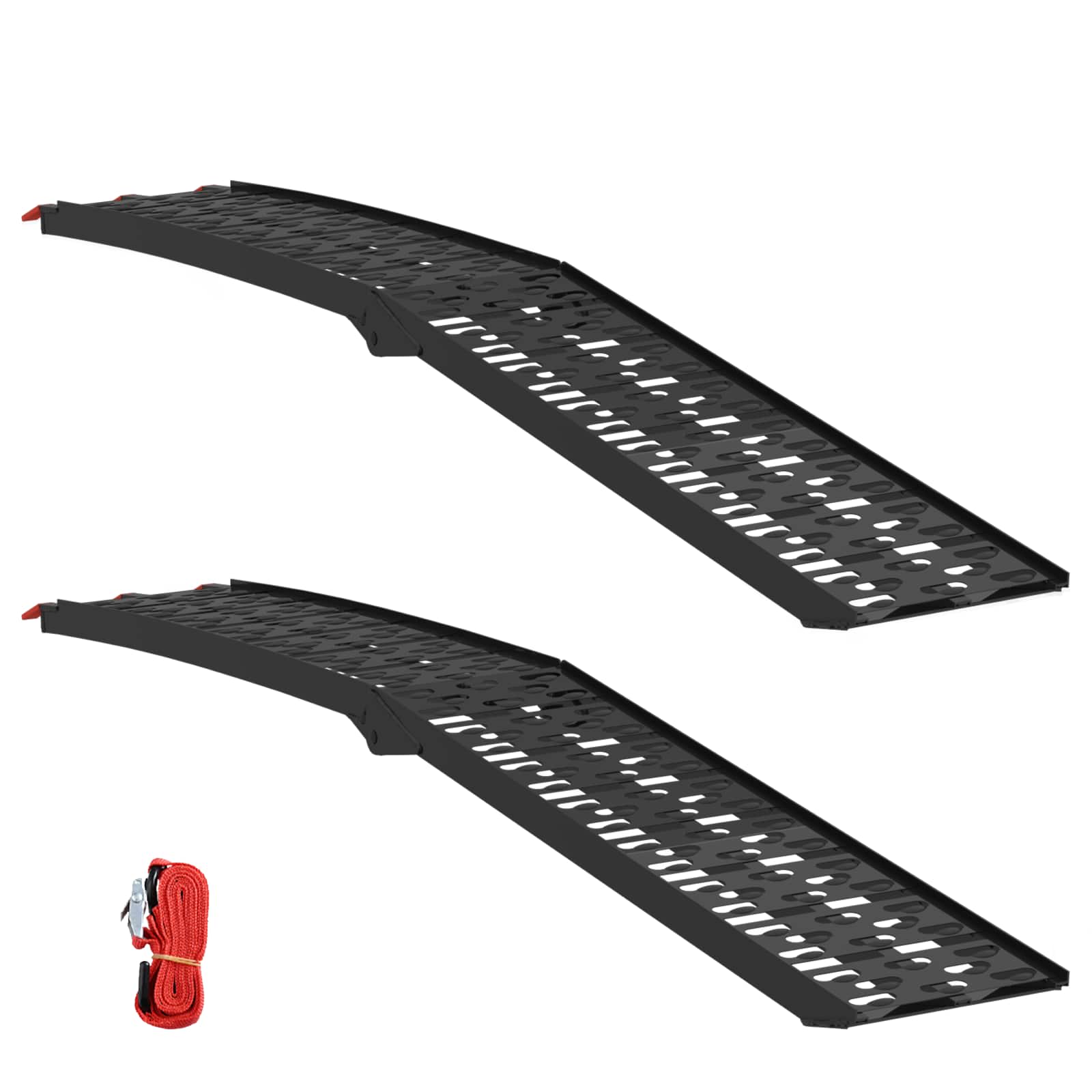 Πτυσσόμενη Ράμπα Μοτοσικλετών 340 κιλών ανά ράμπα 2 pcs Μαύρο - Pakobazaar