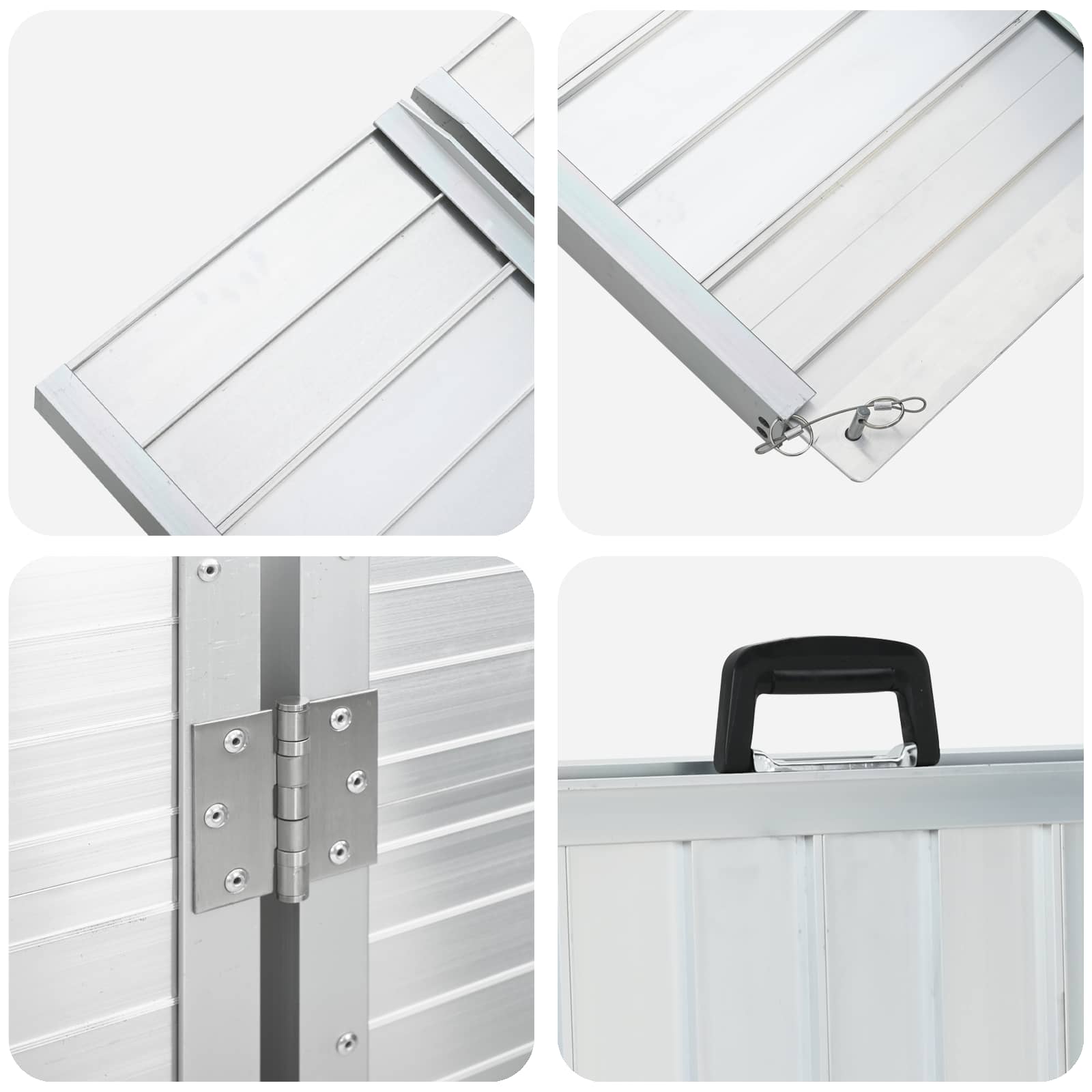 Ράμπα για αμαξίδιο 270 κιλών Ασημί 92 x 73 x 5 εκ Αλουμίνιο - Pakobazaar