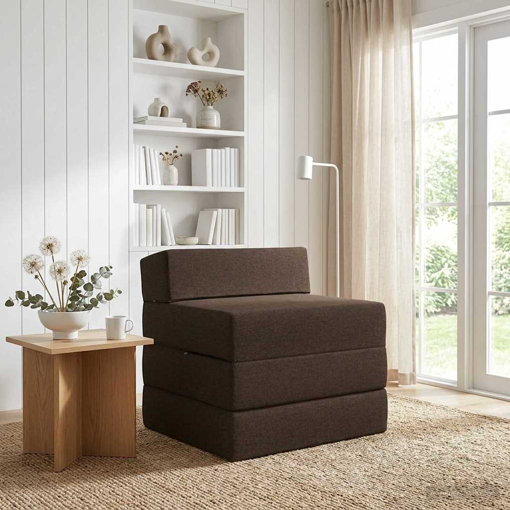 Κρεβάτι Καναπέ Αναδιπλούμενο Taupe 200 x 70 x 10 εκ. Ύφασμα - Pakobazaar