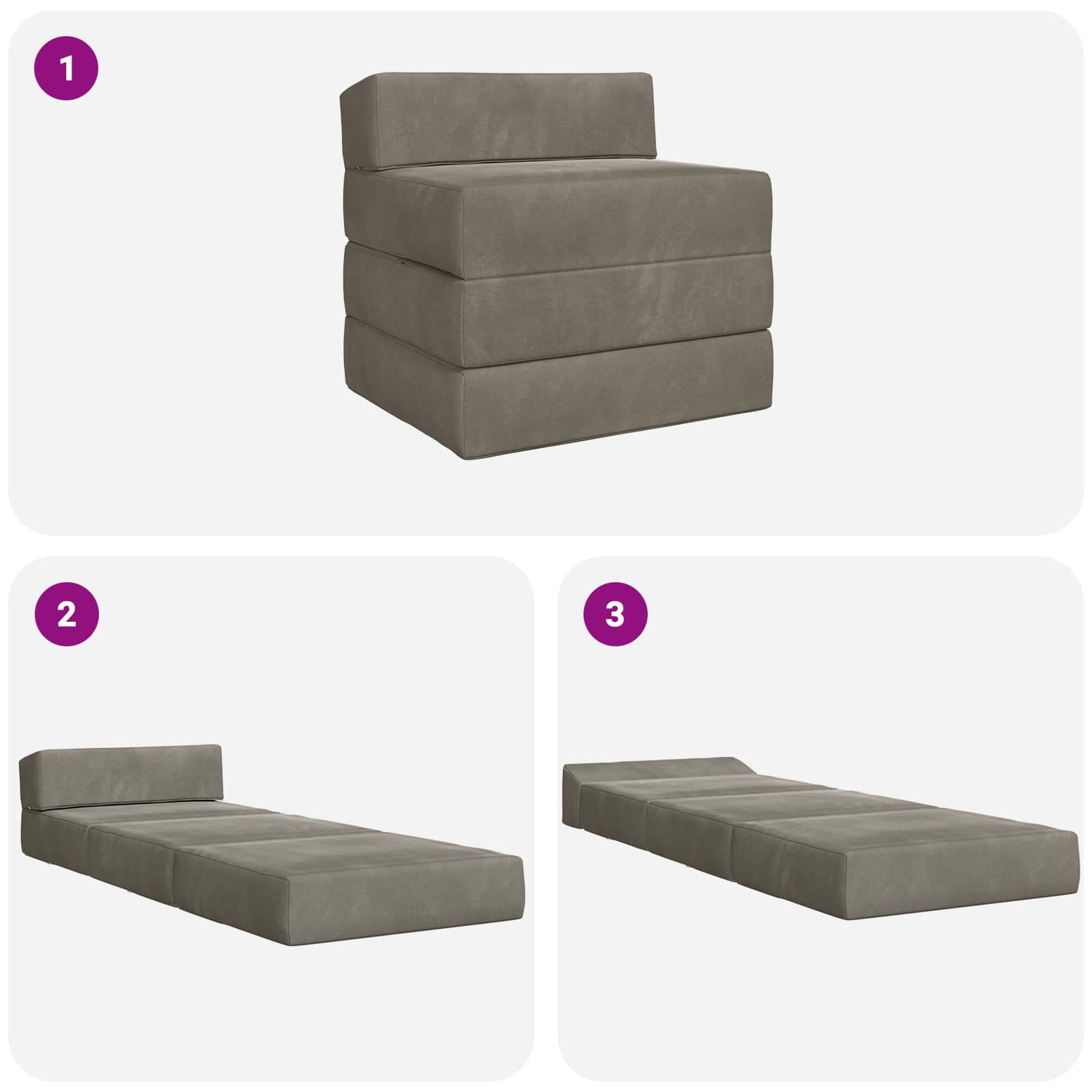 Κρεβάτι Καναπέ Αναδιπλούμενο Ανοιχτό γκρι 200 x 70 x 10 εκ. - Pakobazaar