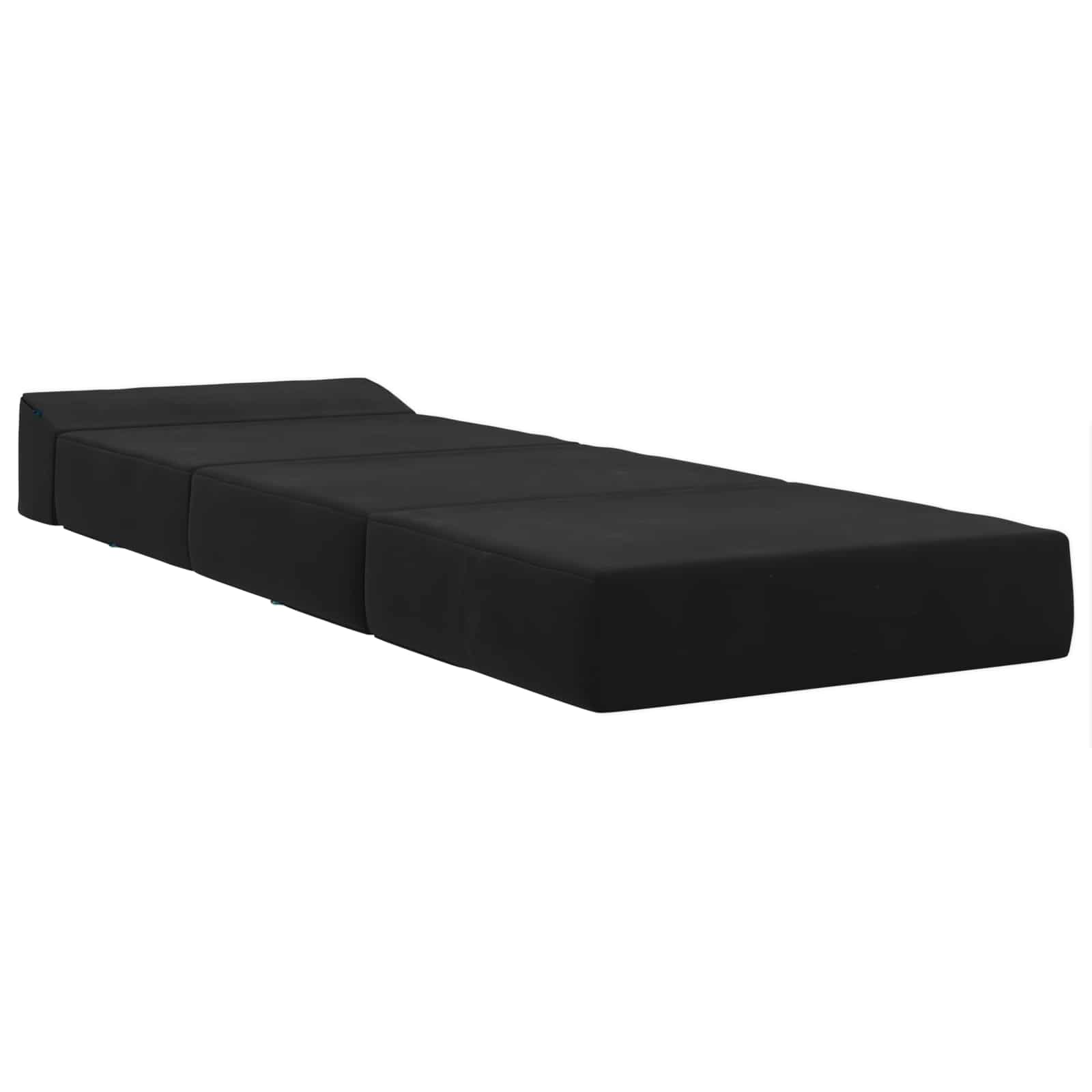 Κρεβάτι Καναπέ Αναδιπλούμενο Μαύρο 200 x 70 x 10 εκ. Βελούδο - Pakobazaar