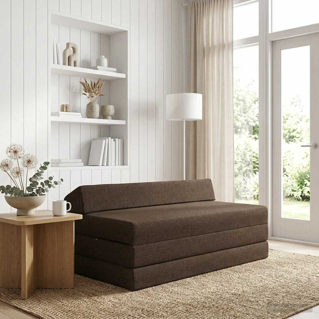 Κρεβάτι Καναπέ Αναδιπλούμενο Taupe 120 x 60 x 49 εκ Ύφασμα - Pakobazaar