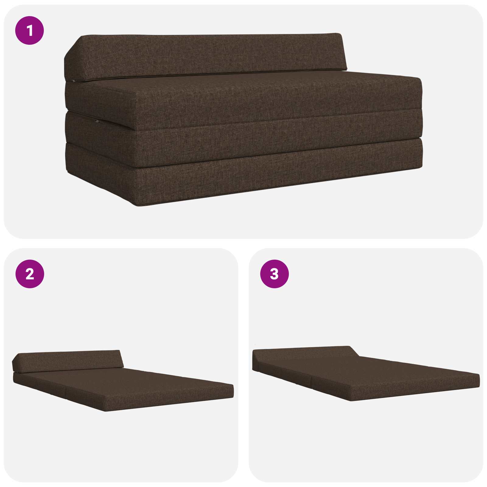 Κρεβάτι Καναπέ Αναδιπλούμενο Taupe 120 x 60 x 49 εκ Ύφασμα - Pakobazaar