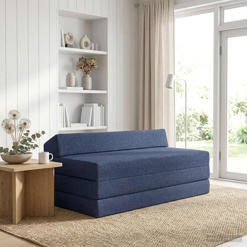 Κρεβάτι Καναπέ Αναδιπλούμενο Μπλε 120 x 60 x 49 εκ Ύφασμα - Pakobazaar