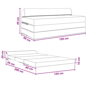 Κρεβάτι Καναπέ Αναδιπλούμενο Κρεμ 120 x 60 x 49 εκ Ύφασμα - Pakobazaar