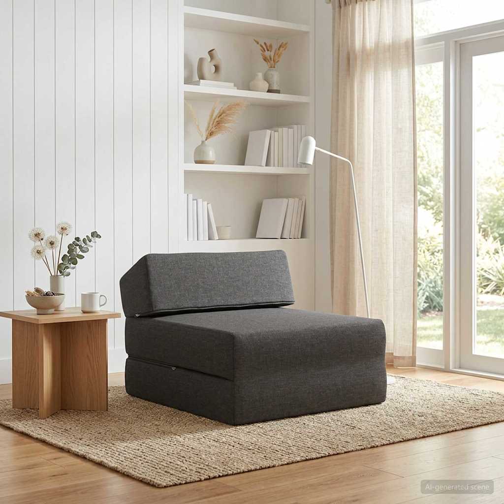 Κρεβάτι Καναπέ Αναδιπλούμενο Σκούρο Γκρι 60 x 70 x 41 εκ Ύφασμα - Pakobazaar