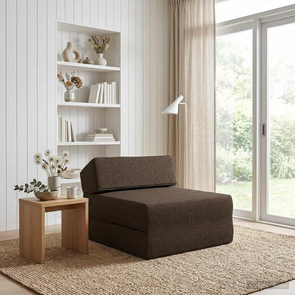 Κρεβάτι Καναπέ Αναδιπλούμενο Taupe 60 x 70 x 41 εκ Ύφασμα - Pakobazaar