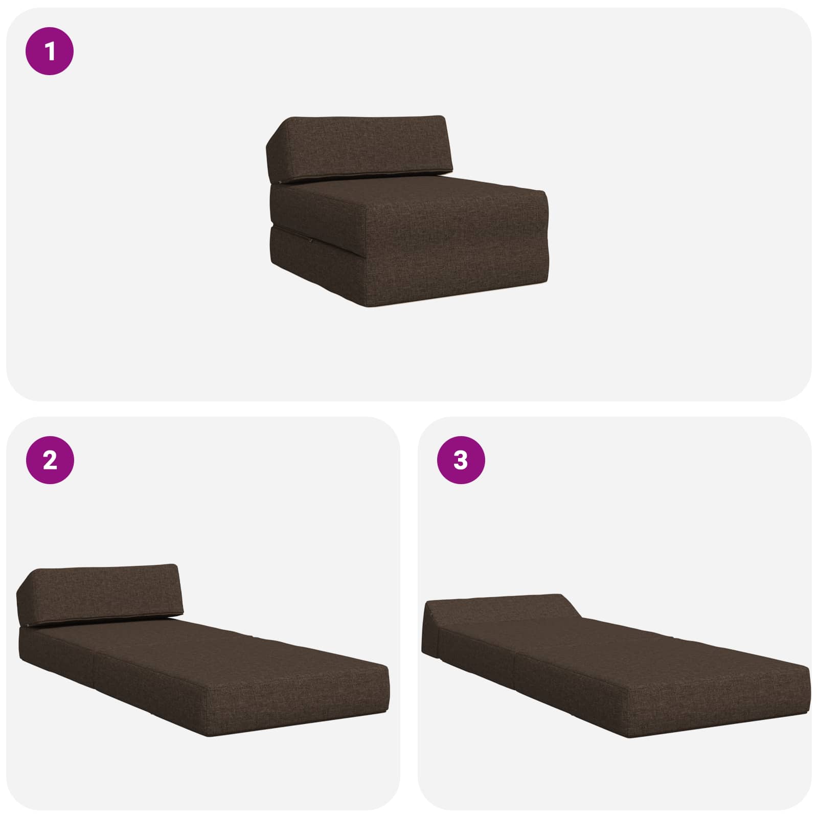 Κρεβάτι Καναπέ Αναδιπλούμενο Taupe 60 x 70 x 41 εκ Ύφασμα - Pakobazaar