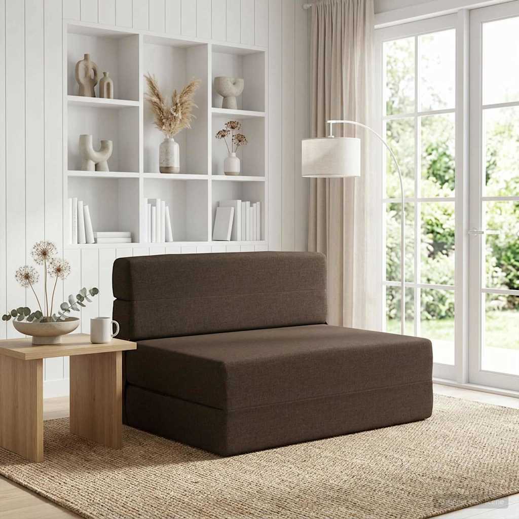 Κρεβάτι Καναπέ Αναδιπλούμενο Taupe 70 x 72 x 60 εκ Ύφασμα - Pakobazaar