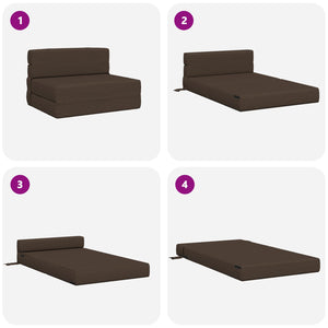 Φορητός Καναπές Κρεβάτι Taupe 190 x 70 x 15 εκ. ύφασμα - Pakobazaar