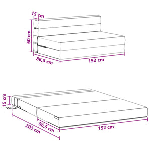 Φορητός Καναπές Κρεβάτι Σκούρο Πράσινο 203 x 152 x 15 εκ. - Pakobazaar