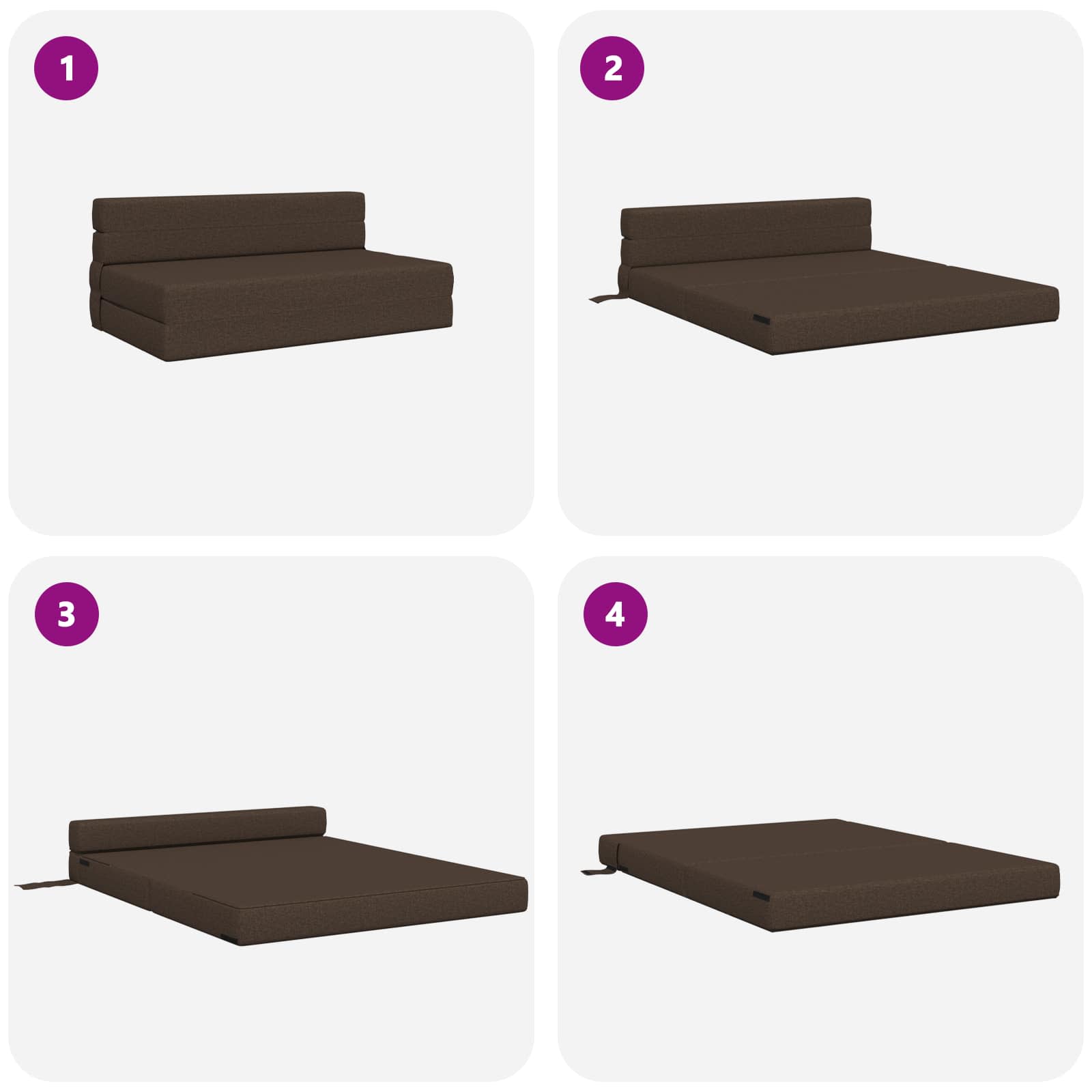 Φορητός Καναπές Κρεβάτι Taupe 203 x 152 x 15 εκ. ύφασμα - Pakobazaar