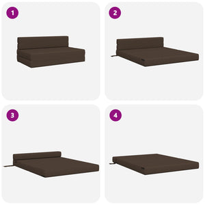Φορητός Καναπές Κρεβάτι Taupe 203 x 152 x 15 εκ. ύφασμα - Pakobazaar