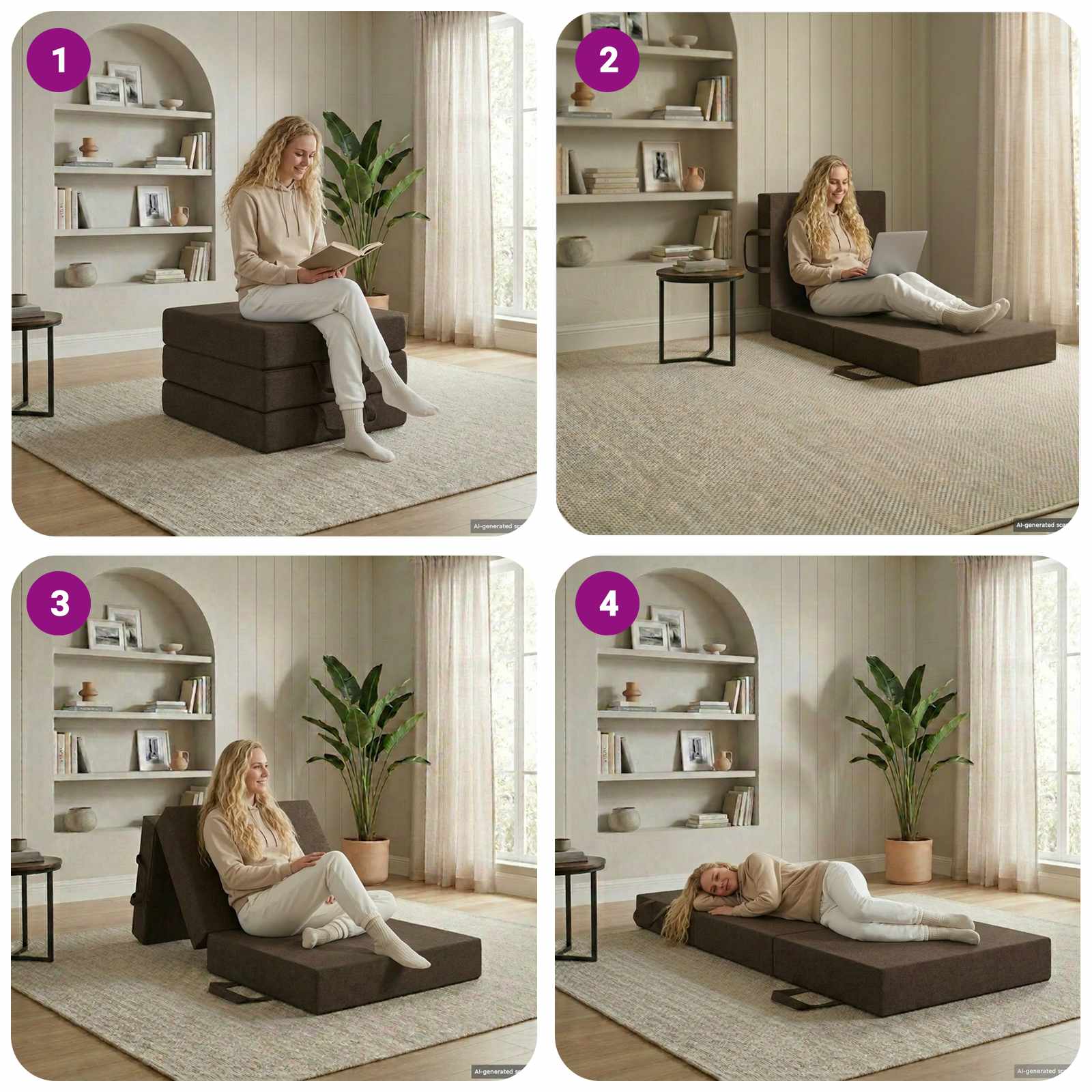 Κρεβάτι Καναπέ Αναδιπλούμενο 75 x 67 x 45 εκ Taupe - Pakobazaar
