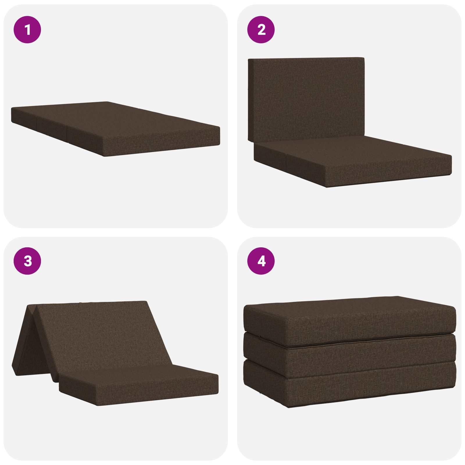 Κρεβάτι Καναπέ Αναδιπλούμενο 100 x 67 x 45 εκ Taupe - Pakobazaar