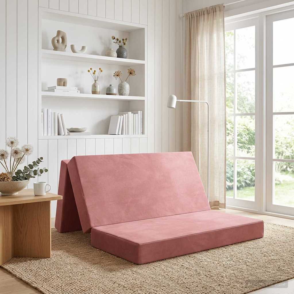 Κρεβάτι Καναπέ Αναδιπλούμενο 160 x 67 x 45 εκ Ροζ - Pakobazaar
