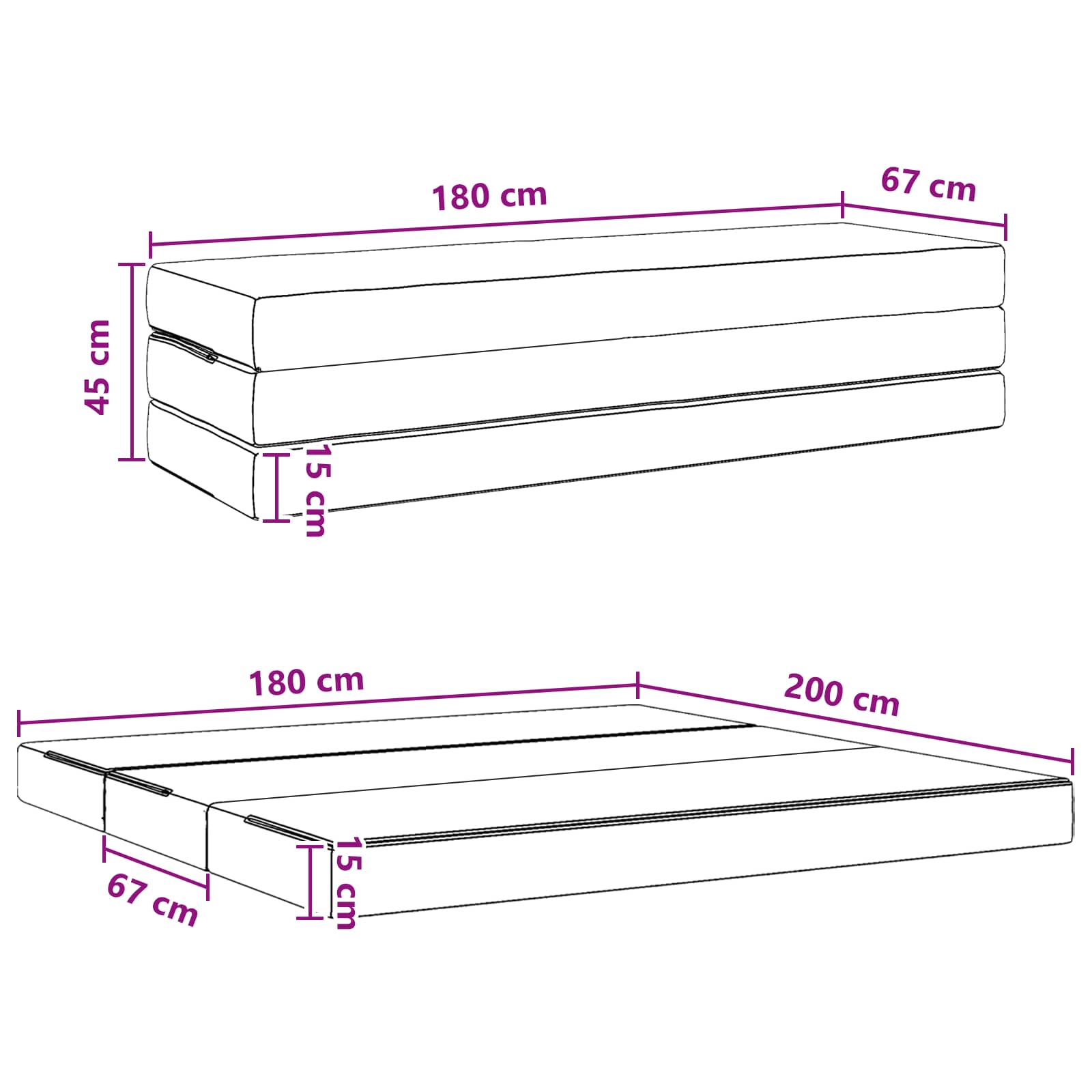 Κρεβάτι Καναπέ Αναδιπλούμενο 180 x 67 x 45 εκ Μπλε - Pakobazaar
