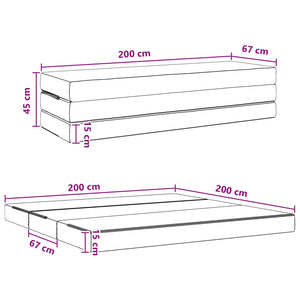 Κρεβάτι Καναπέ Αναδιπλούμενο 200 x 67 x 45 εκ Μαύρο - Pakobazaar