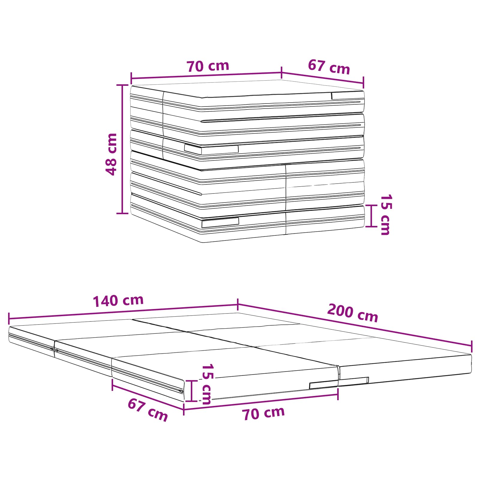 Κρεβάτι Καναπέ Αναδιπλούμενο 140 x 67 x 45 εκ Μαύρο - Pakobazaar