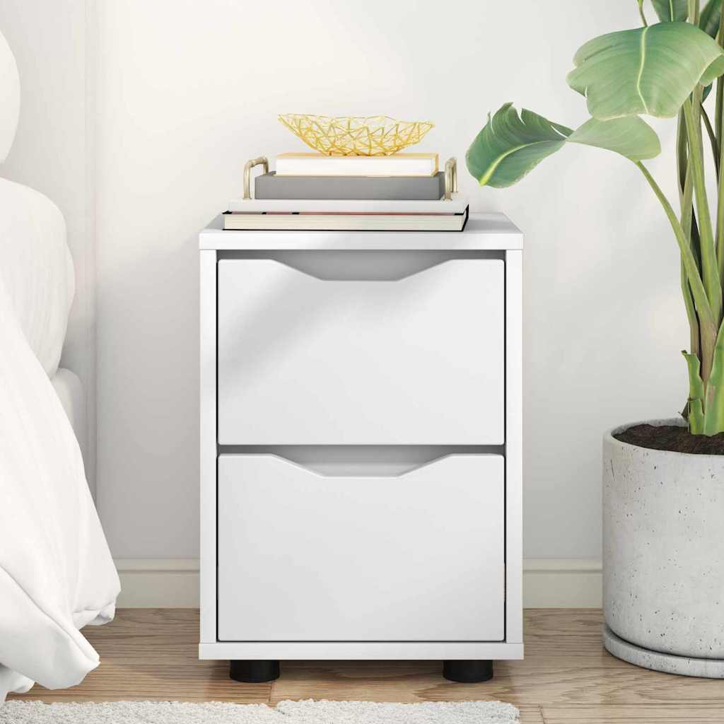 Κομοδίνο με συρτάρι Λευκό 30,5 x 30 x 43 εκ Επεξεργασμένο ξύλο - Pakobazaar