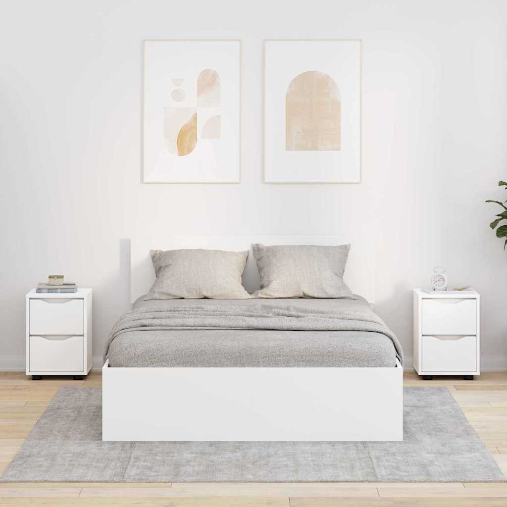 Κομοδίνα 2 pcs Λευκό 30,5 x 30 x 43 εκ Επεξεργασμένο ξύλο - Pakobazaar